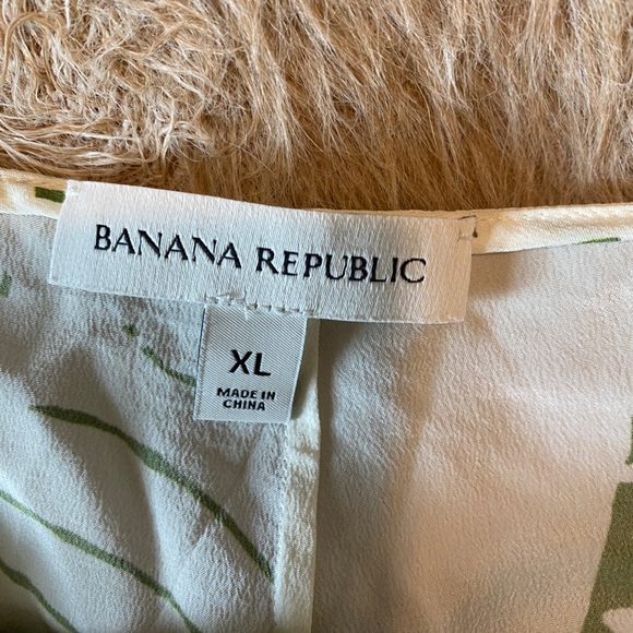 Banana Republic Matte 100% Silk Cross-Front Maxi Dress Green Floral Size XL $350 - Picture 11 of 12